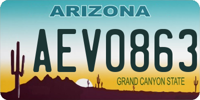 AZ license plate AEV0863