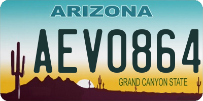 AZ license plate AEV0864