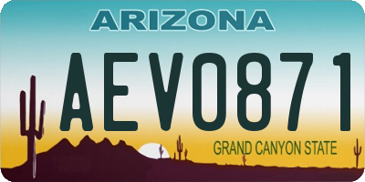 AZ license plate AEV0871
