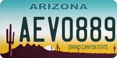 AZ license plate AEV0889