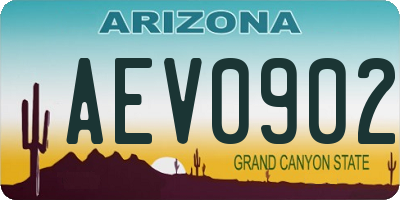 AZ license plate AEV0902