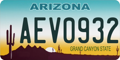 AZ license plate AEV0932