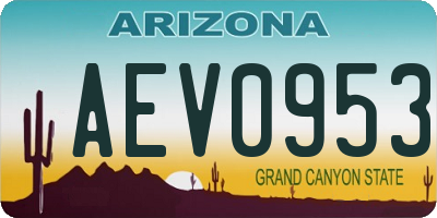AZ license plate AEV0953