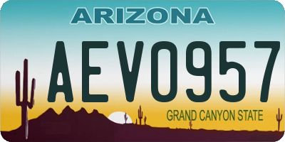 AZ license plate AEV0957