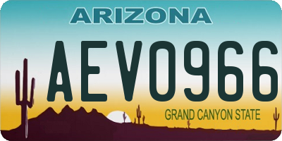 AZ license plate AEV0966