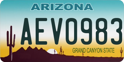 AZ license plate AEV0983