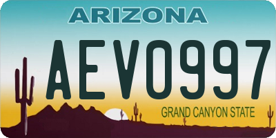 AZ license plate AEV0997