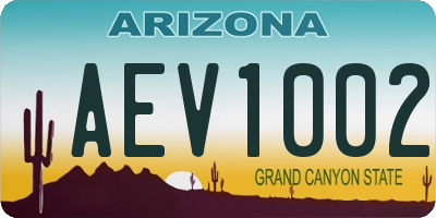 AZ license plate AEV1002