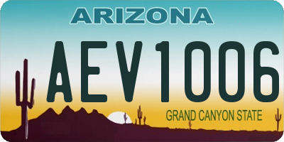 AZ license plate AEV1006