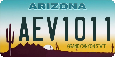 AZ license plate AEV1011