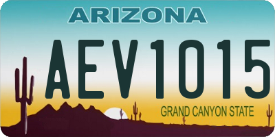 AZ license plate AEV1015