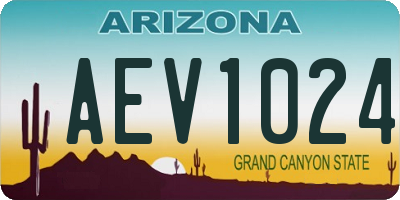 AZ license plate AEV1024