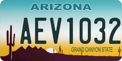 AZ license plate AEV1032
