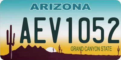 AZ license plate AEV1052