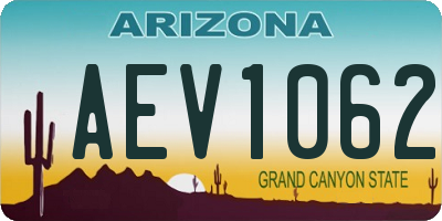 AZ license plate AEV1062
