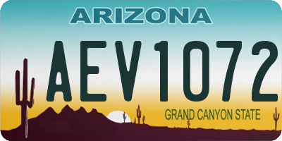 AZ license plate AEV1072