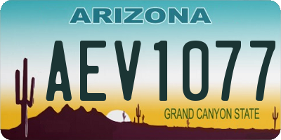 AZ license plate AEV1077