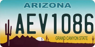 AZ license plate AEV1086