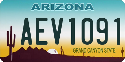 AZ license plate AEV1091