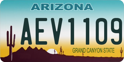 AZ license plate AEV1109