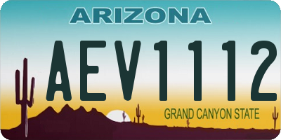 AZ license plate AEV1112