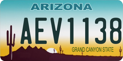 AZ license plate AEV1138