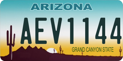 AZ license plate AEV1144