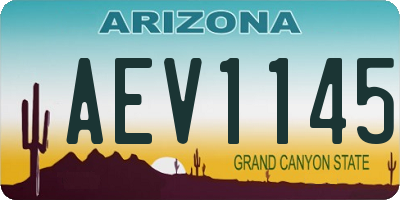 AZ license plate AEV1145