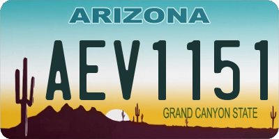 AZ license plate AEV1151
