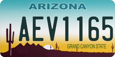 AZ license plate AEV1165