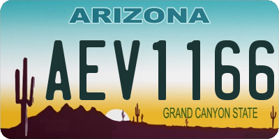 AZ license plate AEV1166