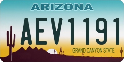 AZ license plate AEV1191