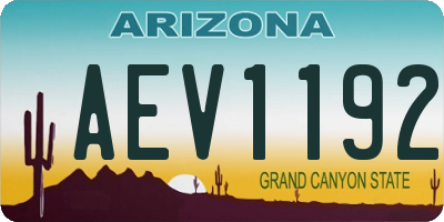 AZ license plate AEV1192