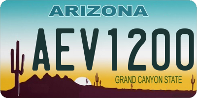 AZ license plate AEV1200
