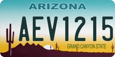 AZ license plate AEV1215