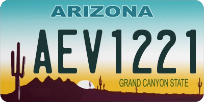 AZ license plate AEV1221