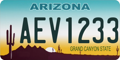 AZ license plate AEV1233