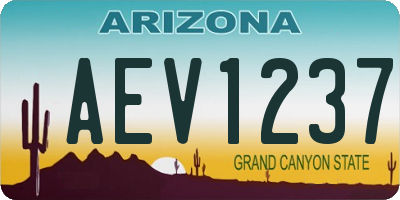 AZ license plate AEV1237