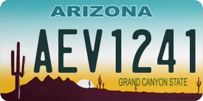 AZ license plate AEV1241