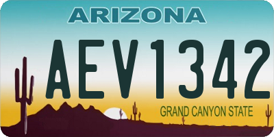 AZ license plate AEV1342