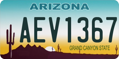AZ license plate AEV1367