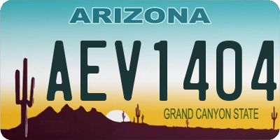 AZ license plate AEV1404