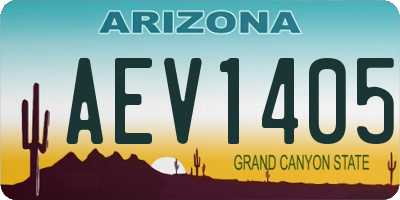 AZ license plate AEV1405