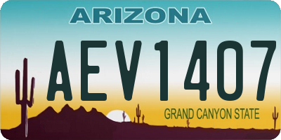AZ license plate AEV1407