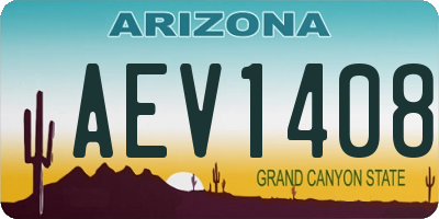 AZ license plate AEV1408