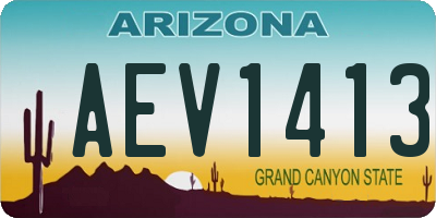 AZ license plate AEV1413
