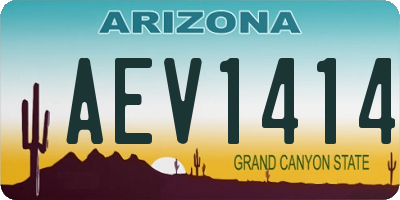 AZ license plate AEV1414