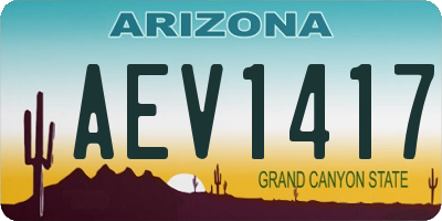 AZ license plate AEV1417