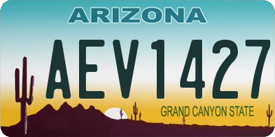 AZ license plate AEV1427