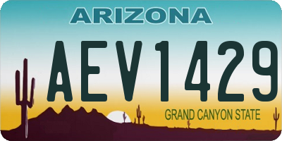 AZ license plate AEV1429